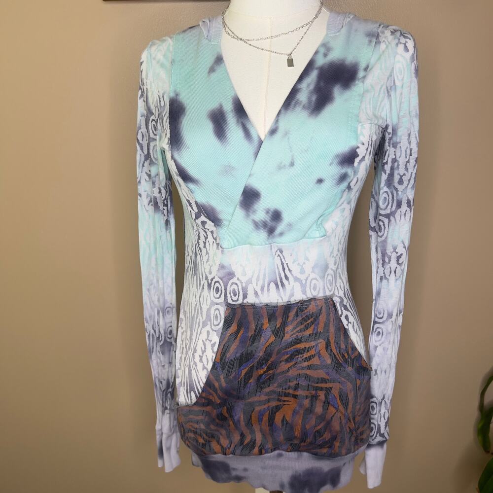 G Girl Patchwork Graphic Top Small Y2K Whimsigoth
